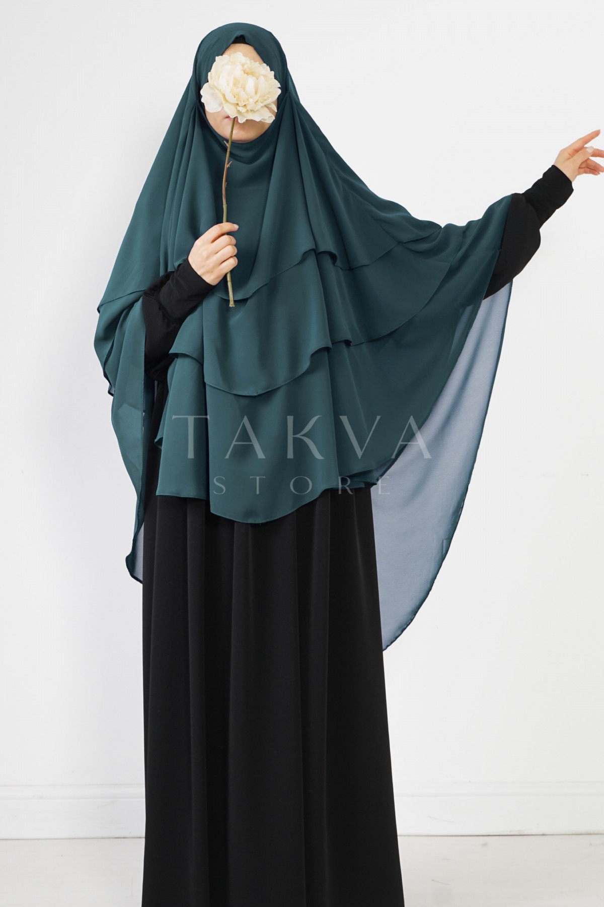 Üç Katlı Sufle Petrol Yeşili