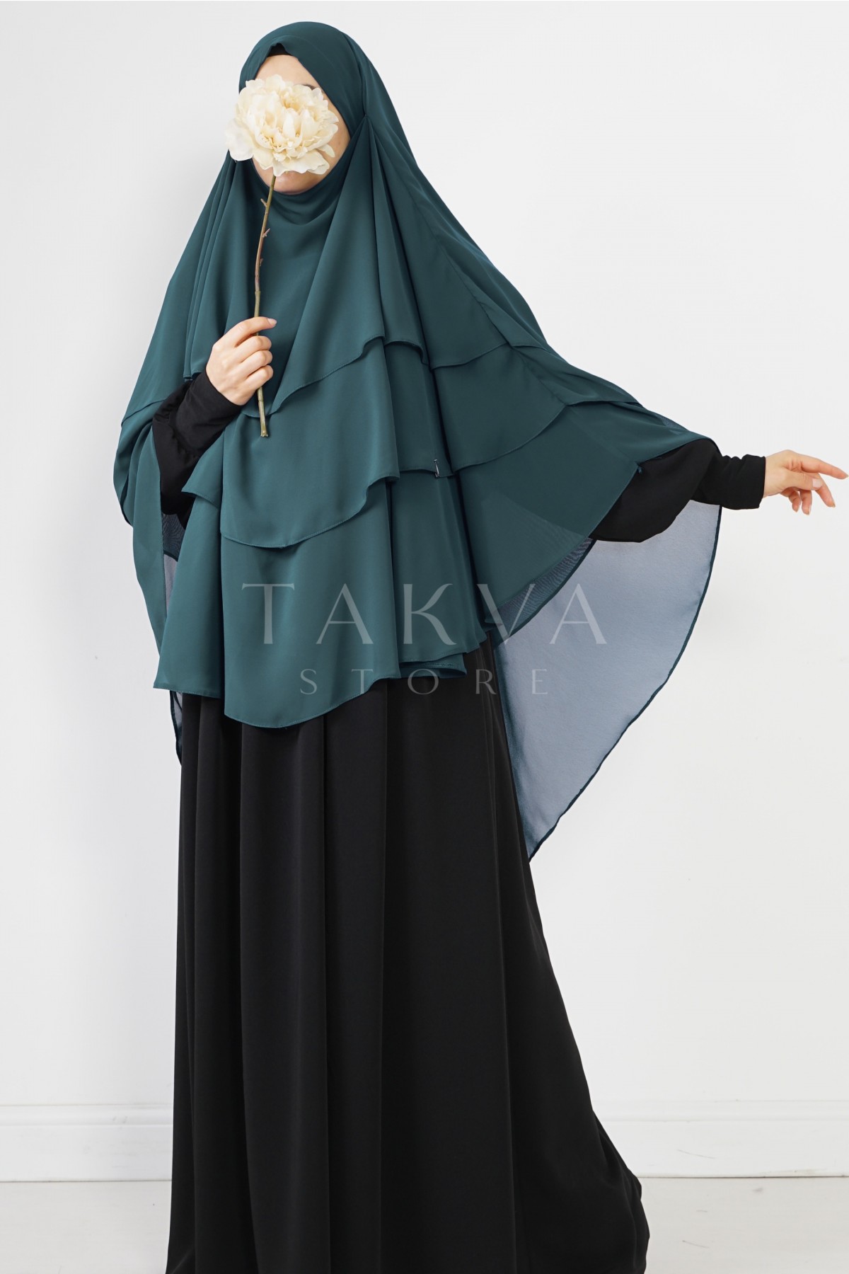 Üç Katlı Sufle Petrol Yeşili